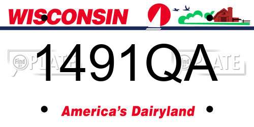 1491QA Wisconsin License Plate