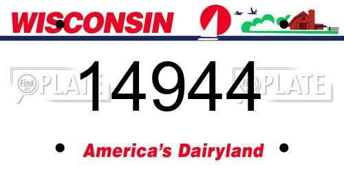 14944 Wisconsin License Plate