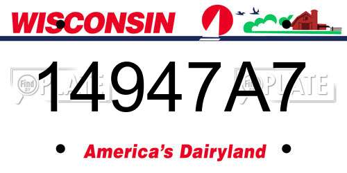 14947A7 Wisconsin License Plate