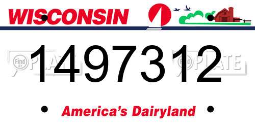 1497312 Wisconsin License Plate