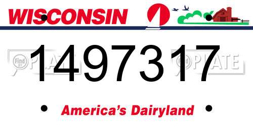 1497317 Wisconsin License Plate