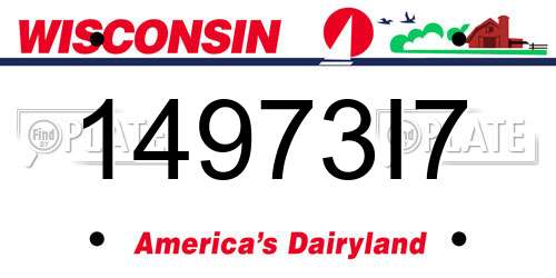14973I7 Wisconsin License Plate