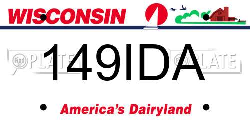 149IDA Wisconsin License Plate
