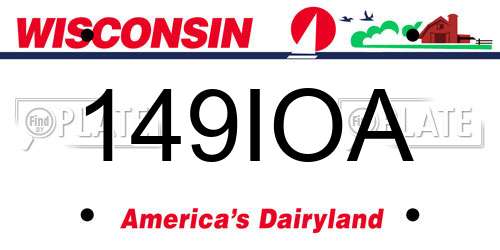 149IOA Wisconsin License Plate