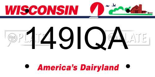 149IQA Wisconsin License Plate