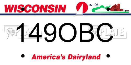 149OBC Wisconsin License Plate
