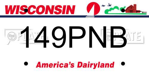 149PNB Wisconsin License Plate