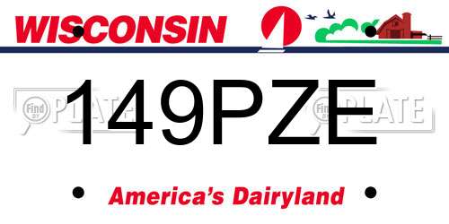 149PZE Wisconsin License Plate