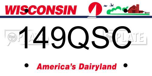 149QSC Wisconsin License Plate