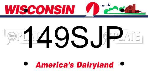 149SJP Wisconsin License Plate