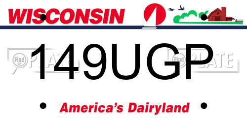 149UGP Wisconsin License Plate