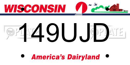 149UJD Wisconsin License Plate