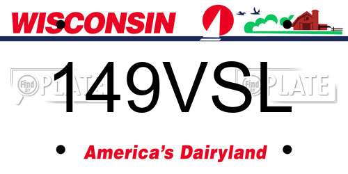 149VSL Wisconsin License Plate
