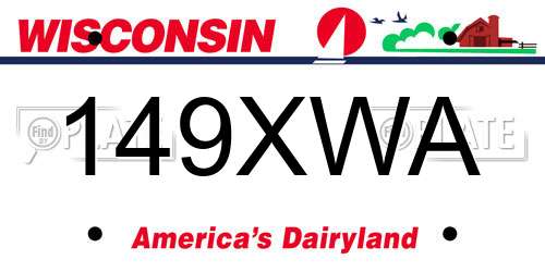 149XWA Wisconsin License Plate