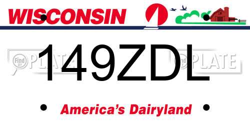 149ZDL Wisconsin License Plate
