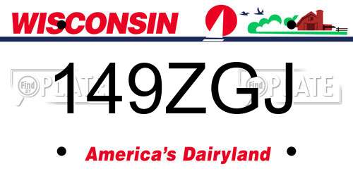 149ZGJ Wisconsin License Plate