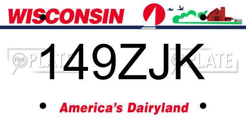 149ZJK Wisconsin License Plate