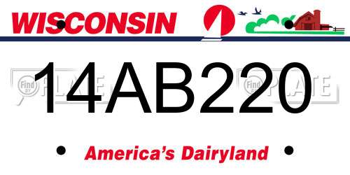 14AB220 Wisconsin License Plate
