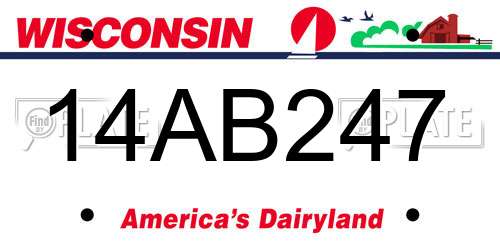 14AB247 Wisconsin License Plate