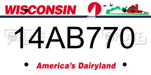 14AB770 Wisconsin License Plate