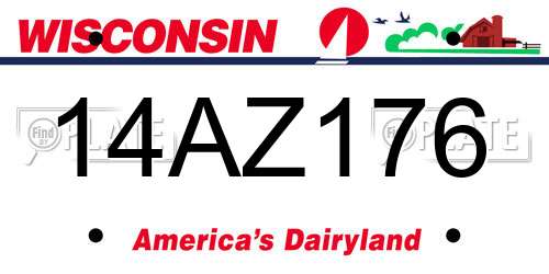 14AZ176 Wisconsin License Plate
