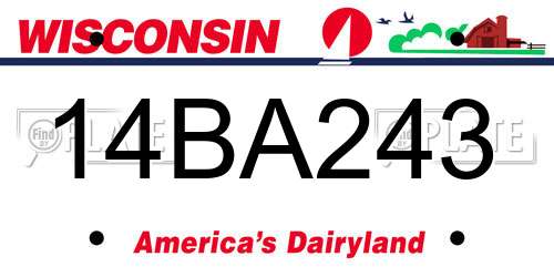 14BA243 Wisconsin License Plate