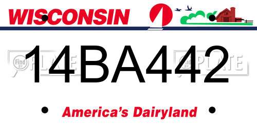 14BA442 Wisconsin License Plate