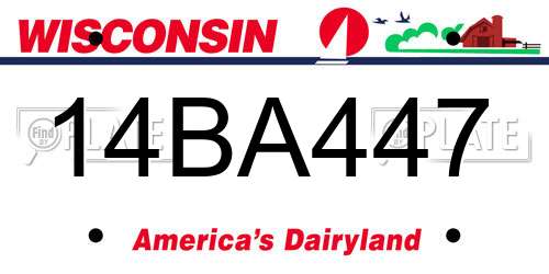 14BA447 Wisconsin License Plate