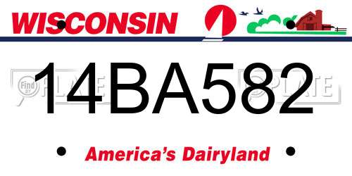 14BA582 Wisconsin License Plate