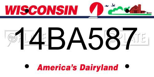 14BA587 Wisconsin License Plate