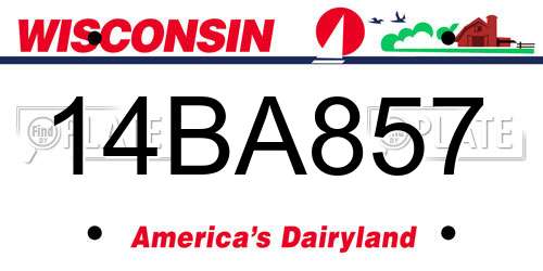 14BA857 Wisconsin License Plate