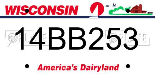 14BB253 Wisconsin License Plate