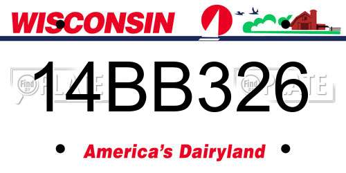 14BB326 Wisconsin License Plate