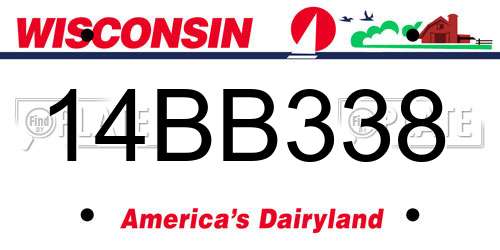 14BB338 Wisconsin License Plate