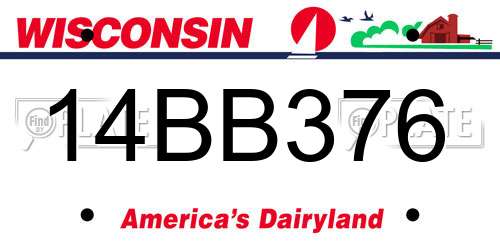 14BB376 Wisconsin License Plate