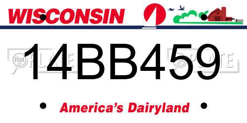 14BB459 Wisconsin License Plate