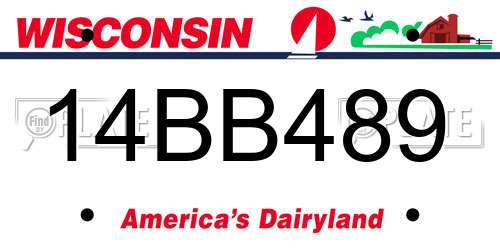 14BB489 Wisconsin License Plate