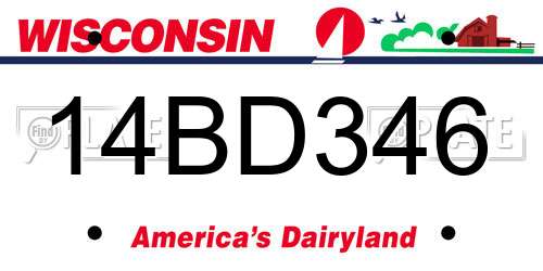14BD346 Wisconsin License Plate