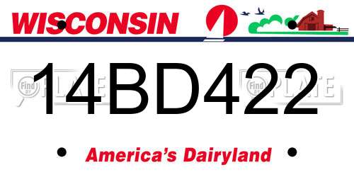 14BD422 Wisconsin License Plate