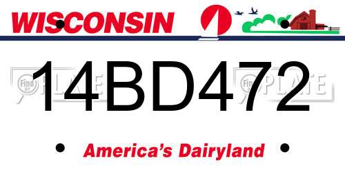 14BD472 Wisconsin License Plate