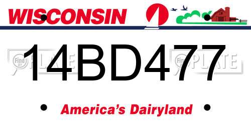 14BD477 Wisconsin License Plate