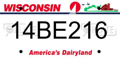 14BE216 Wisconsin License Plate