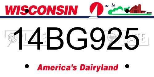 14BG925 Wisconsin License Plate