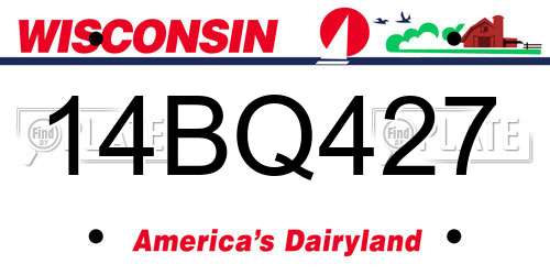 14BQ427 Wisconsin License Plate