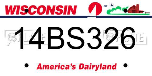 14BS326 Wisconsin License Plate