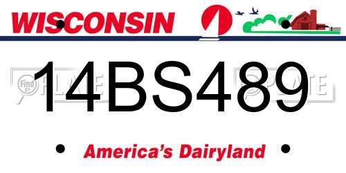 14BS489 Wisconsin License Plate