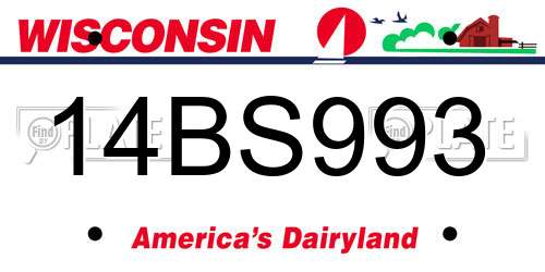 14BS993 Wisconsin License Plate