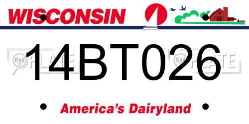 14BT026 Wisconsin License Plate