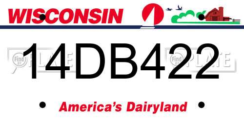 14DB422 Wisconsin License Plate