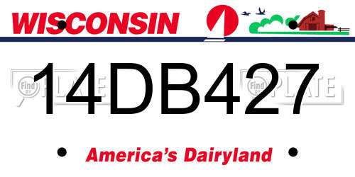 14DB427 Wisconsin License Plate